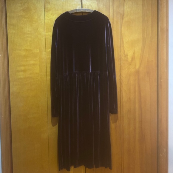 Coldwater Creek Dress Womens XL Dark Purple Velvet Maxi‎ Whimsigoth Goth Witchy - Picture 6 of 9